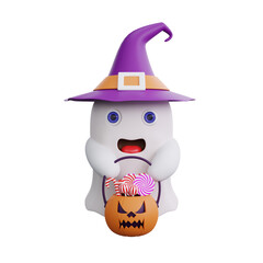 3d Ghost with Treats halloween