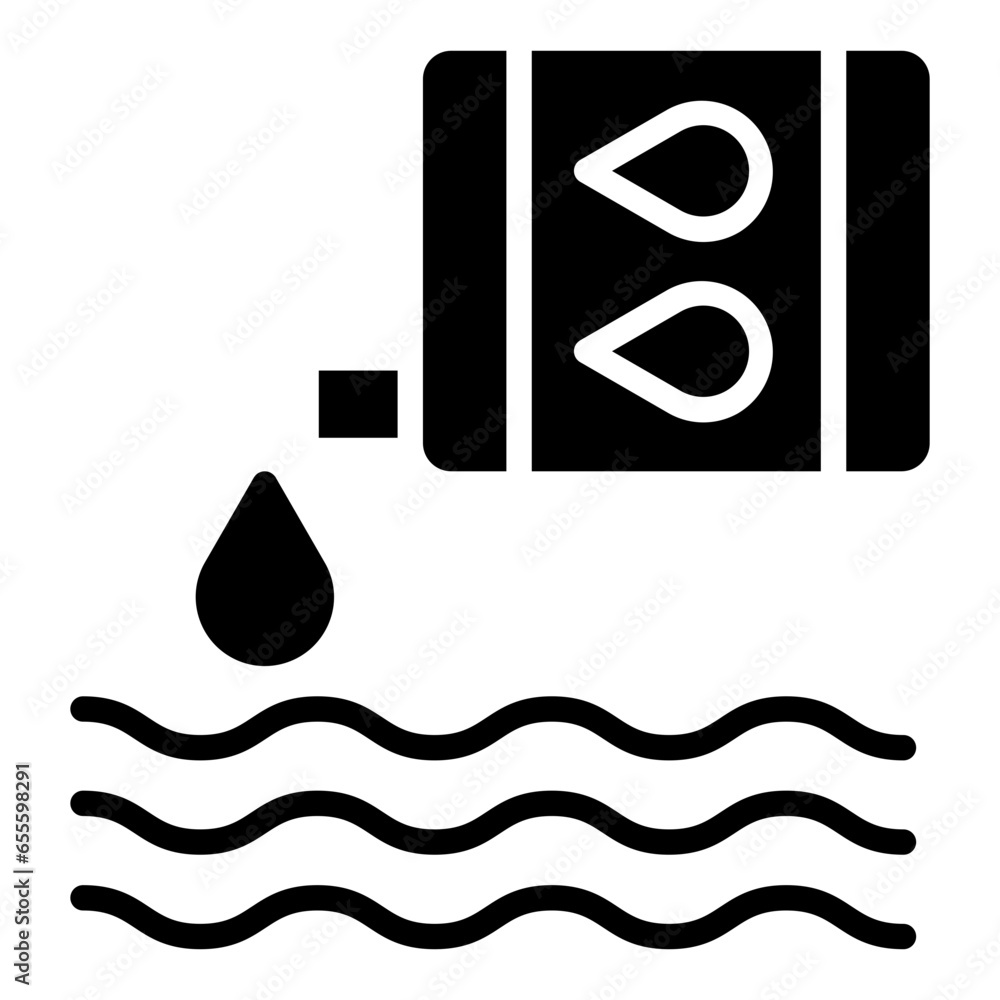 Sticker water pollution icon style