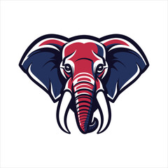 Vector elephant mascot logo template with white background