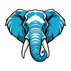 Vector elephant mascot logo template with white background