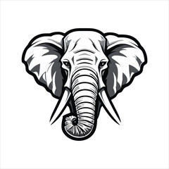 Vector elephant mascot logo template with white background