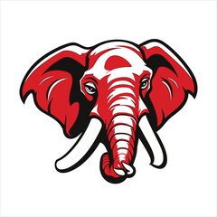 Vector elephant mascot logo template with white background