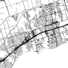 Square (1:1 aspect ratio) Vector city map of  Ajax - Pickering Ontario in Canada on a white background.