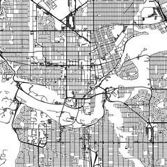 Square (1:1 aspect ratio) Vector city map of  Edmonton center Alberta in Canada on a white background.