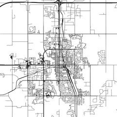 Square (1:1 aspect ratio) Vector city map of  Grande Prairie Alberta in Canada on a white background.