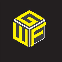 modern cube logo , vector design. with yellow, black and gray color.
