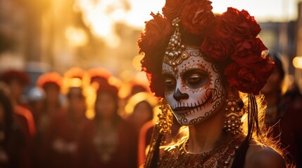 Hispanic Heritage and Remembrance in Day Of The Dead Festive Parade