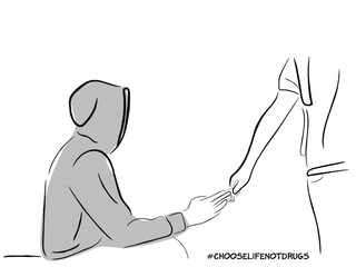 Say no to drugs vector line art