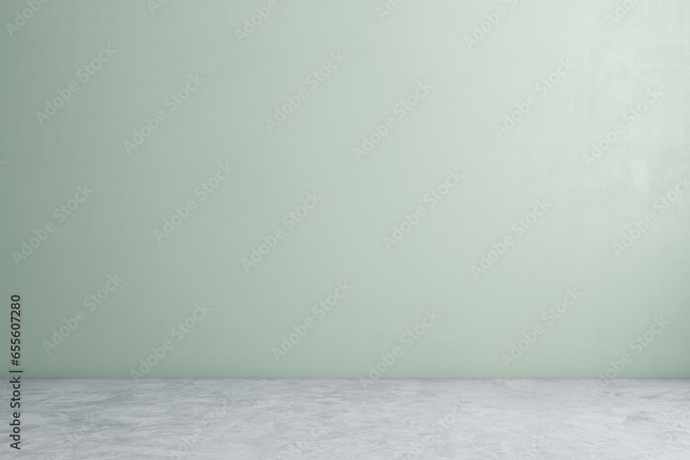 Poster empty concrete wall interior with mock up place on wall. 3d rendering.