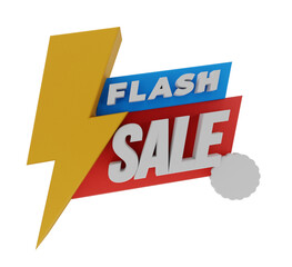 A flash sale sign with a lightning bolt on it