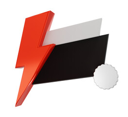 A flash sale sign with a lightning bolt on it