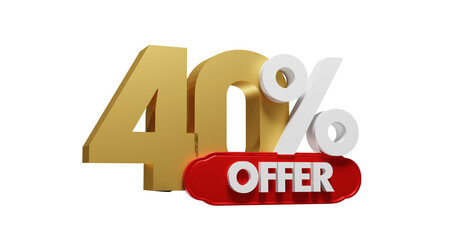 40% Special Offer / Discount 3D Text 
