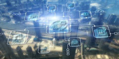 Automation icon. Software Technology Process System Business concept