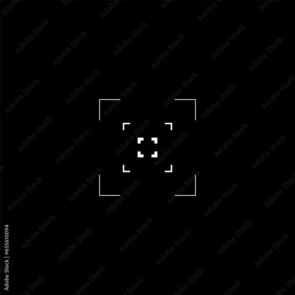 Poster cyberpunk style square target. futuristic tech gui rectangle target, tech aim, hud reticle, cyberpun