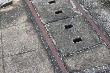 Fototapeta premium Rust on the old manhole cover