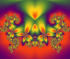 Fototapeta na wymiar Computer generated abstract colorful fractal artwork