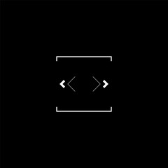 Cyberpunk style square target. Futuristic military GUI rectangle target, tech aim, sight, HUD reticle, cyberpunk aesthetics, futuristic interface. A vector tech cyber tech style design element.