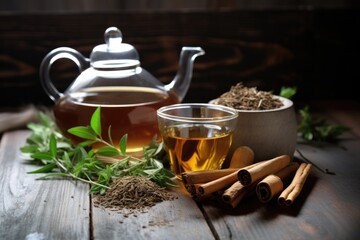 teapot and herbal tea ingredients associated with sleep quality