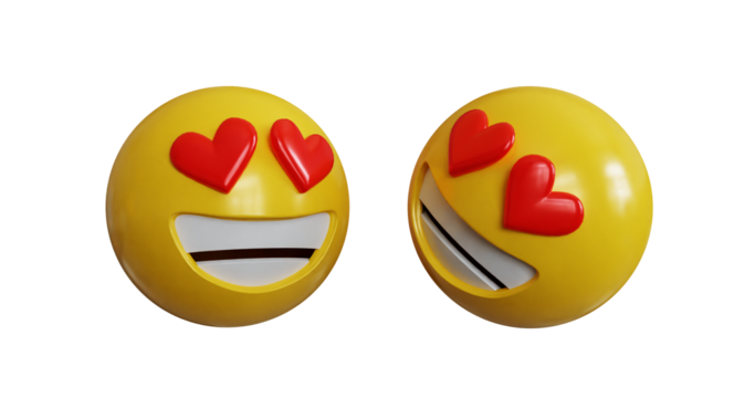 3D Emoji Icons - Fall in Love