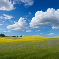 Beautiful meadow and blue sky backgrounds