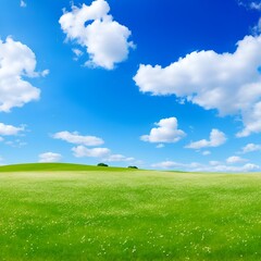 Fototapeta premium Beautiful meadow and blue sky backgrounds