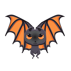 Halloween vector cartoon character. Cute bat.