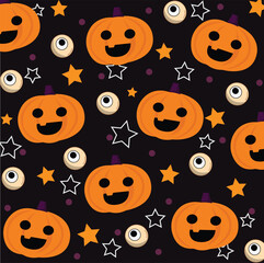 seamless pattern with halloween pumpkins