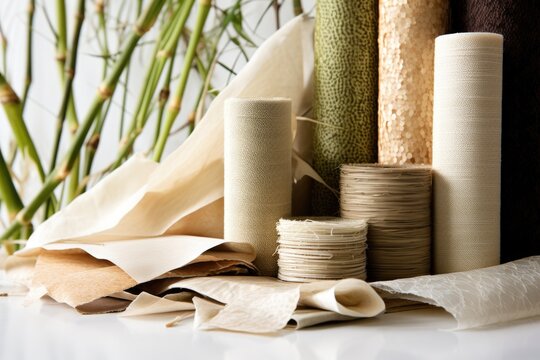 sustainable materials like bamboo, hemp fabric, and bio-plastic