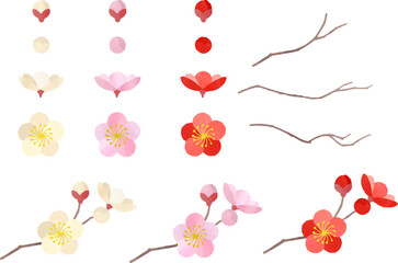 梅の花のパーツセット