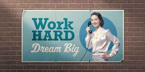 Work hard dream big inspirational ad