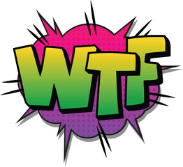 pop art style with expression text WFT