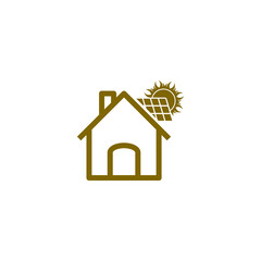 House with solar panel icon isolated on transparent background
