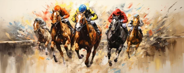 Foto auf Acrylglas Horse racing competition wide banner © Michal
