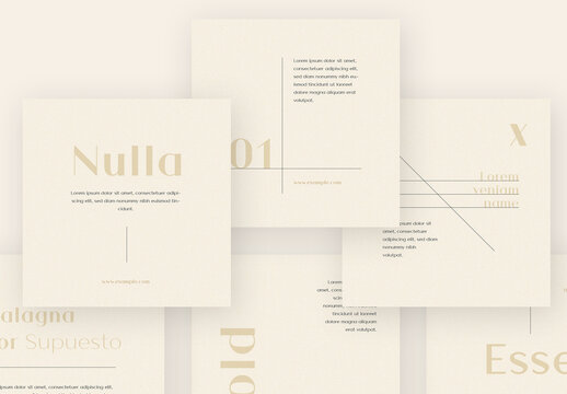 Beige Social Media Layouts With Elegant Typography