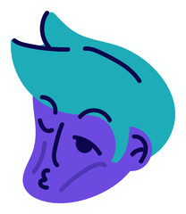 Purple Skin Cartoon Character
