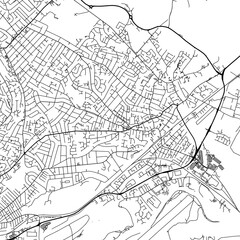 1:1 square aspect ratio vector road map of the city of  Carlton in the United Kingdom with black roads on a white background.