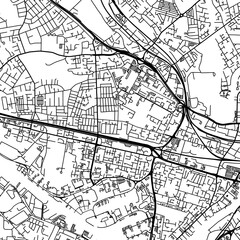Fototapeta na wymiar 1:1 square aspect ratio vector road map of the city of Salford in the United Kingdom with black roads on a white background.