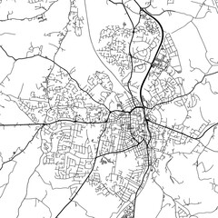 1:1 square aspect ratio vector road map of the city of  Macclesfield in the United Kingdom with black roads on a white background.