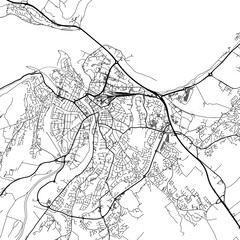 Fototapeta na wymiar 1:1 square aspect ratio vector road map of the city of Inverness in the United Kingdom with black roads on a white background.