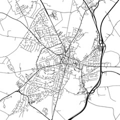 1:1 square aspect ratio vector road map of the city of  Winchester in the United Kingdom with black roads on a white background.