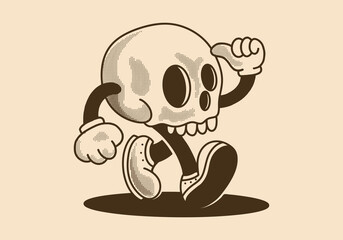 Mascot character illustration of walking skull