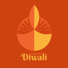 happy diwali greeting template vector