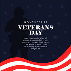veterans day poster template vector
