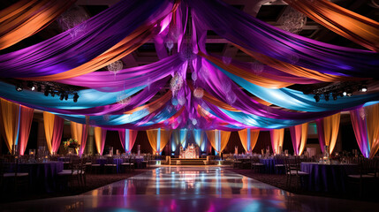 Indian Wedding Receptions with Modern and Traditional, Incorporate Bright Colours - obrazy, fototapety, plakaty