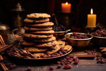 tightly stacked piles of spiced holiday cookies