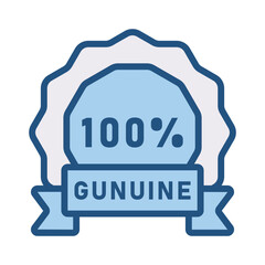 Hundred percent Genuine tag, label icon