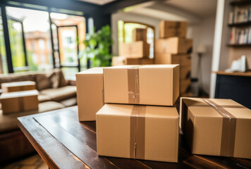 A multitude of boxes awaits their shipment. Online delivery and online shopping , Generative AI