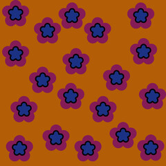 Seamless background pattern with a variety of colored floral motifs.