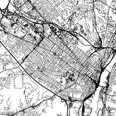 1:1 square aspect ratio vector road map of the city of  Albany New York in the United States of America with black roads on a white background.