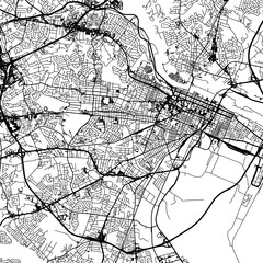 Obraz premium 1:1 square aspect ratio vector road map of the city of Augusta Georgia in the United States of America with black roads on a white background.